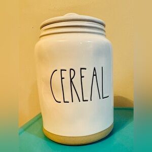 White Ceramic Cereal Canister
